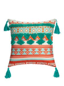 Dark Green Diamond Tassel Throw Pillow Covers