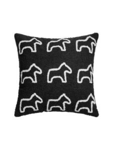 Black Little Pony Throw Pillow Covers