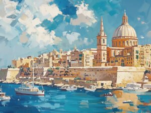 Malta's Coastal Radiance - 13cm×18cm