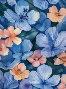 Blue Flower Dream - 13cm×18cm