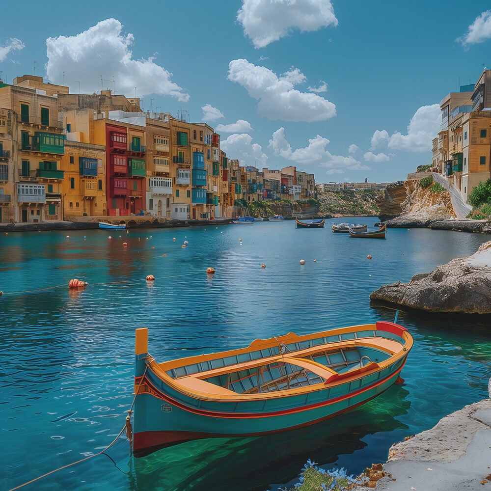 Colorful Boats by the Water