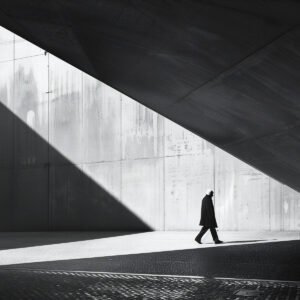 Silent Walker in Concrete Shades - 13cm×18cm