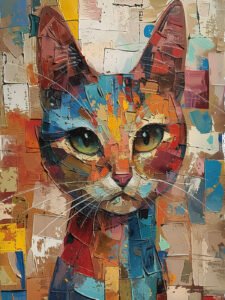 Variegated Cat Face - 13cm×18cm