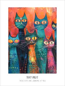 The Colorful Dance of Cats - 13cm×18cm
