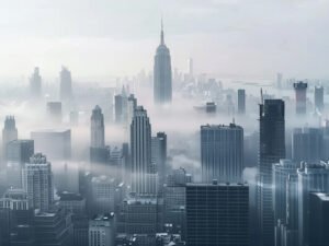 Morning Fog City - 13cm×18cm