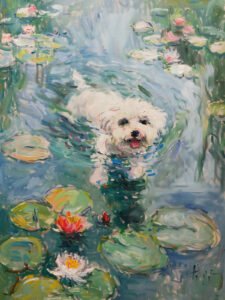 Lotus Pond Dog Fun - 13cm×18cm