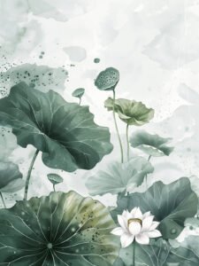 Serene Lotus Pond - 13cm×18cm