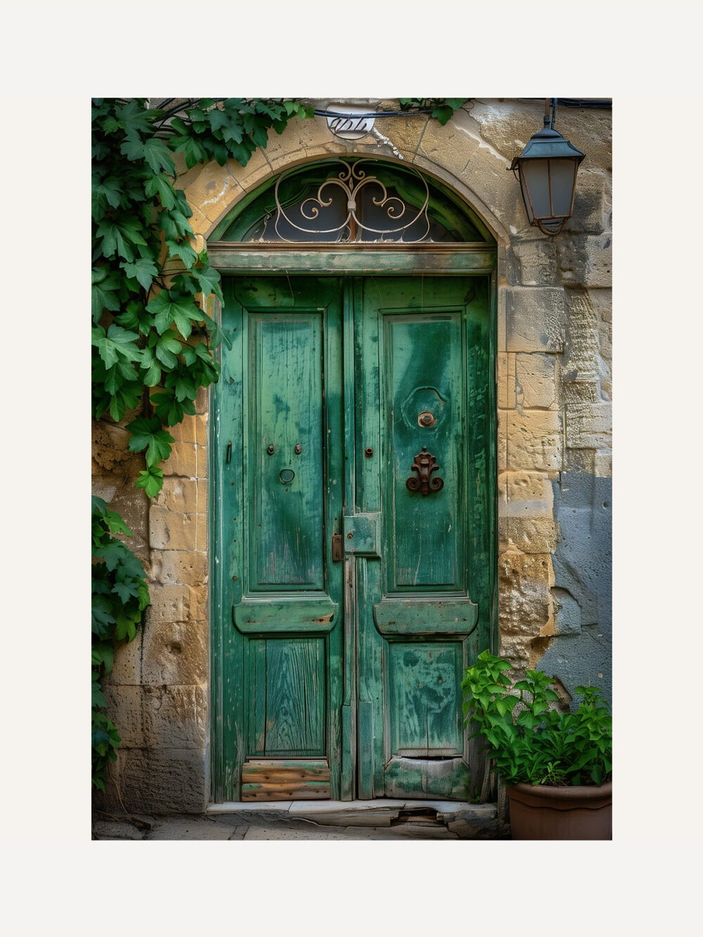 Vined Green Door