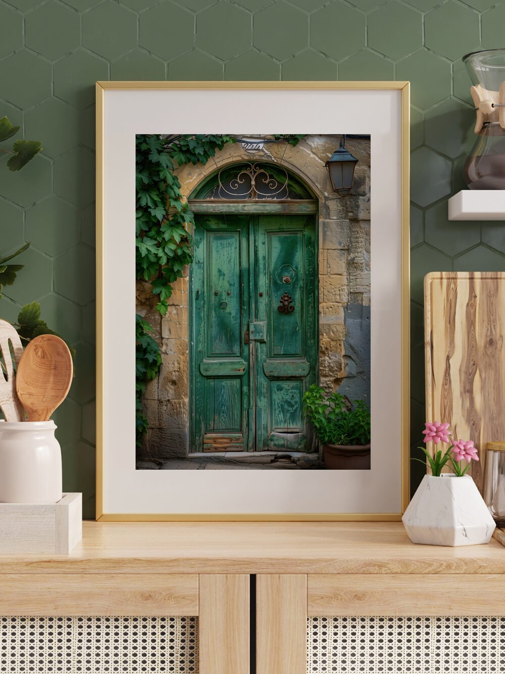 Vined Green Door - Image 2