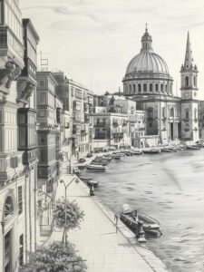 Serenity of Valletta's Harbor - 13cm×18cm