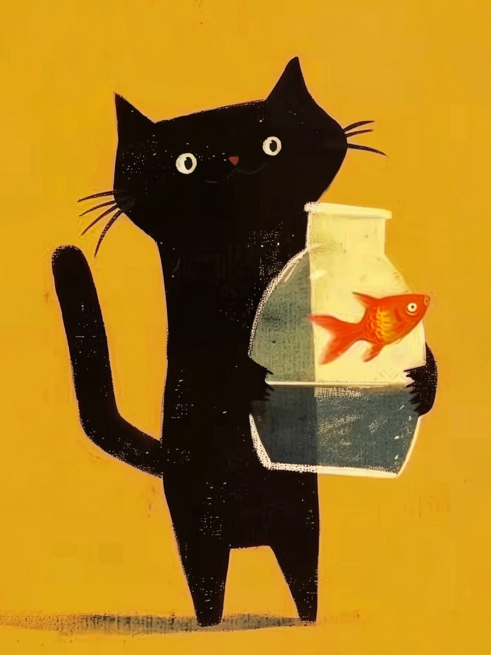 Cat and Goldfish