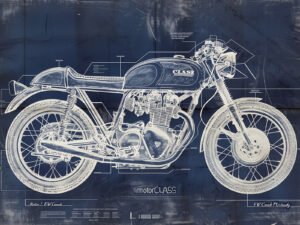 Vintage Motorcycle Design - 13cm×18cm