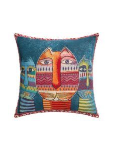 Big Face Cat Flax Throw Pillow Covers