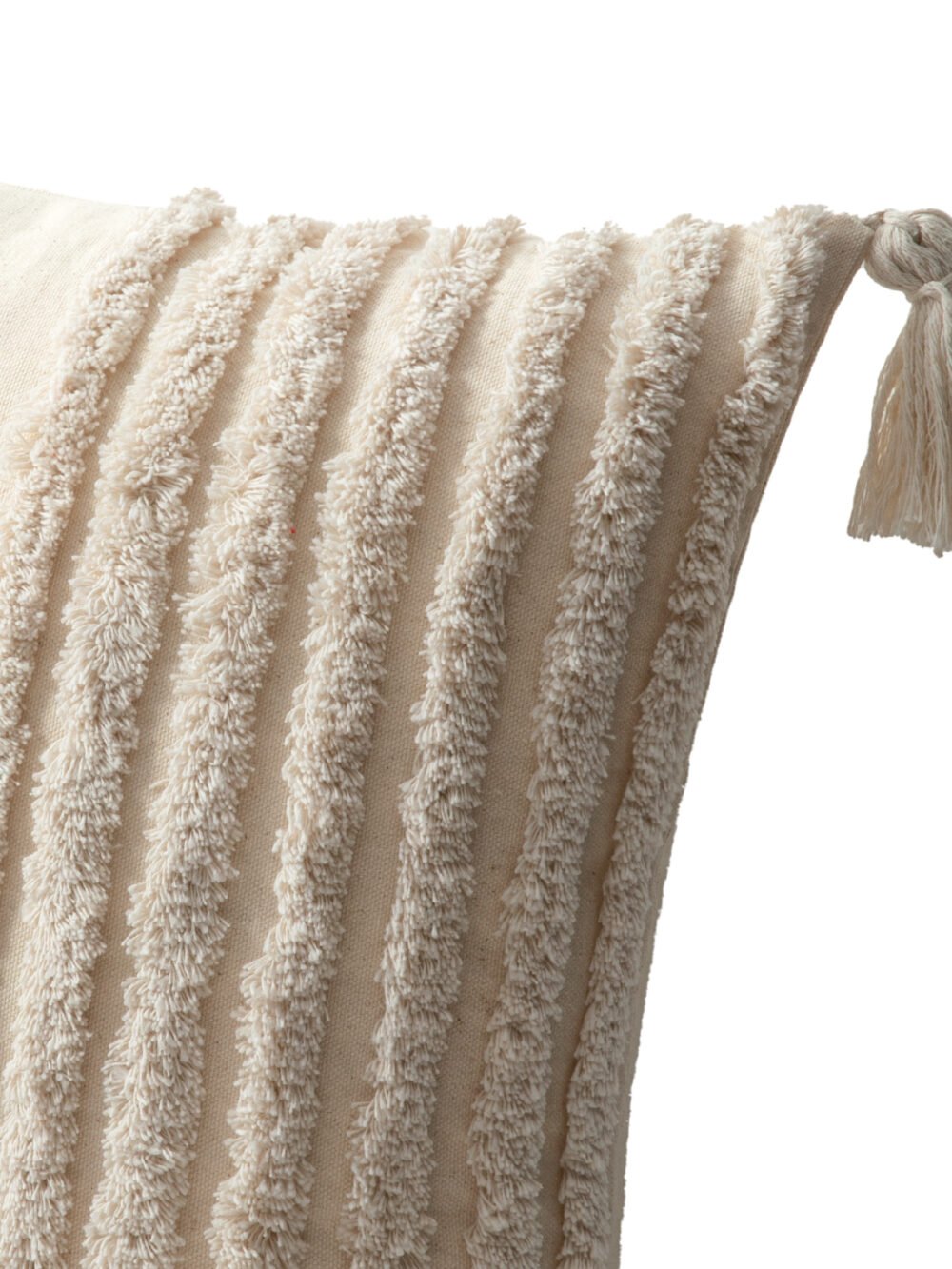 Beige Tassel Cushion Cover - Image 2