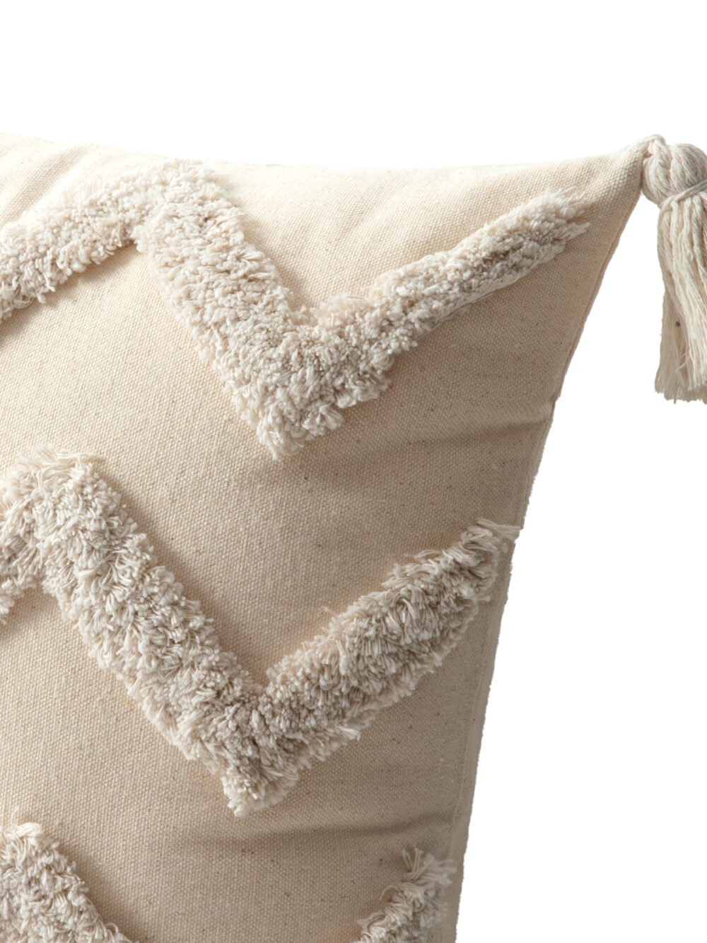 Beige Tassel Cushion Cover - Image 2