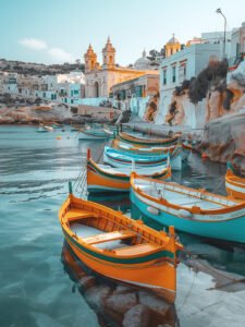 Serene Moments in a Mediterranean Harbor - 13cm×18cm