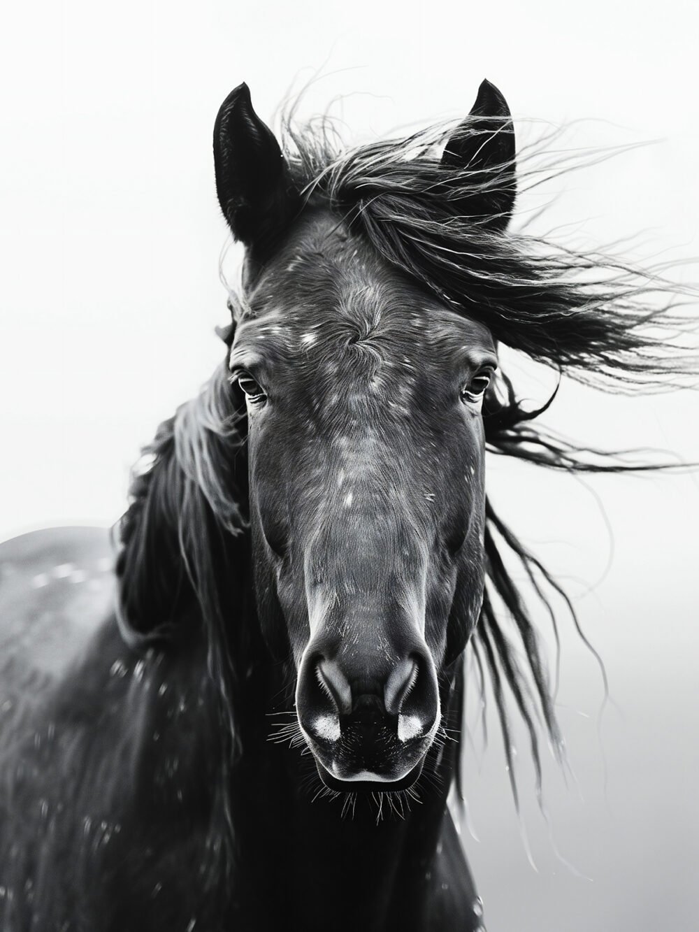 Black Horse in the Wind