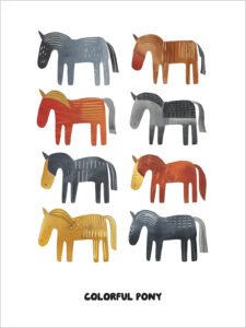 Colorful Pony - 13cm×18cm