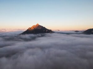Lone Peak in the Sea of Clouds - 13cm×18cm