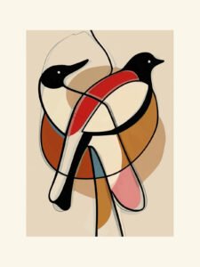 Tandem Dance of Birds - 13cm×18cm