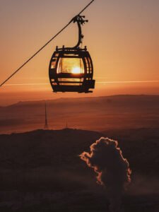 Sunset Cable Car - 13cm×18cm