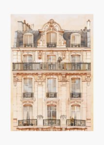 European Architecture in Morning Light - 13cm×18cm