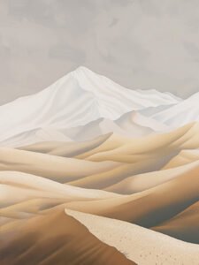 Sands and Snowy Peaks - 13cm×18cm