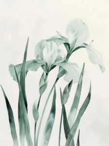 Elegant Irises - 13cm×18cm