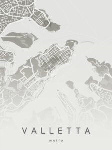 Map of Valletta - 13cm×18cm