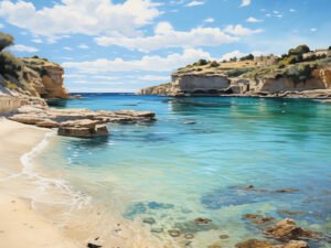 Blue Sea and Clear Sky - 13cm×18cm