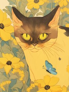 Guardian in the Flowers - 13cm×18cm