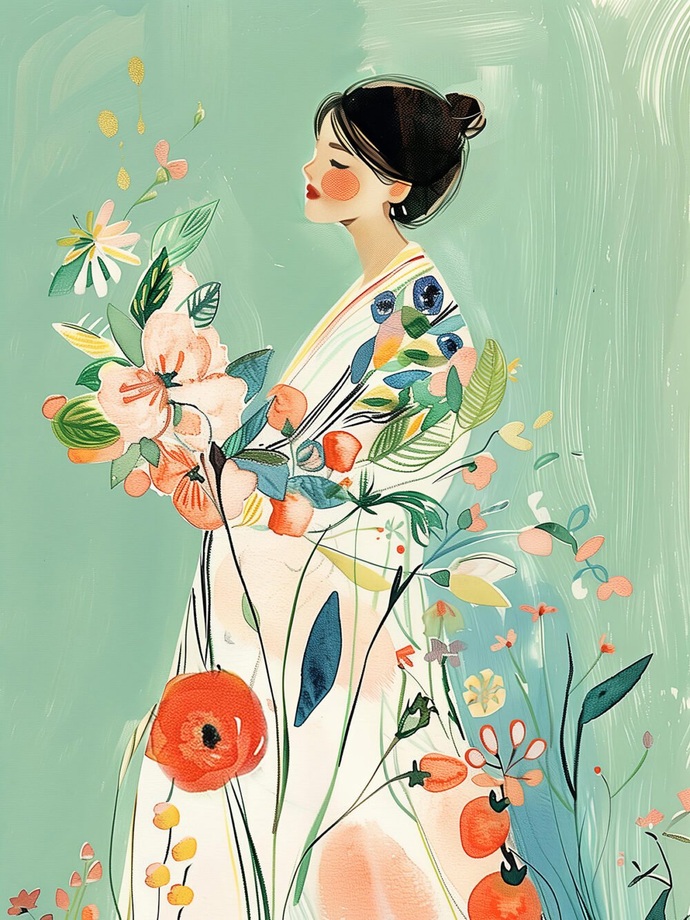 Lady Among Flowers