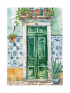 Green Doorway - 13cm×18cm
