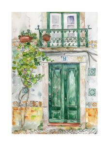 Green Doorway - 13cm×18cm