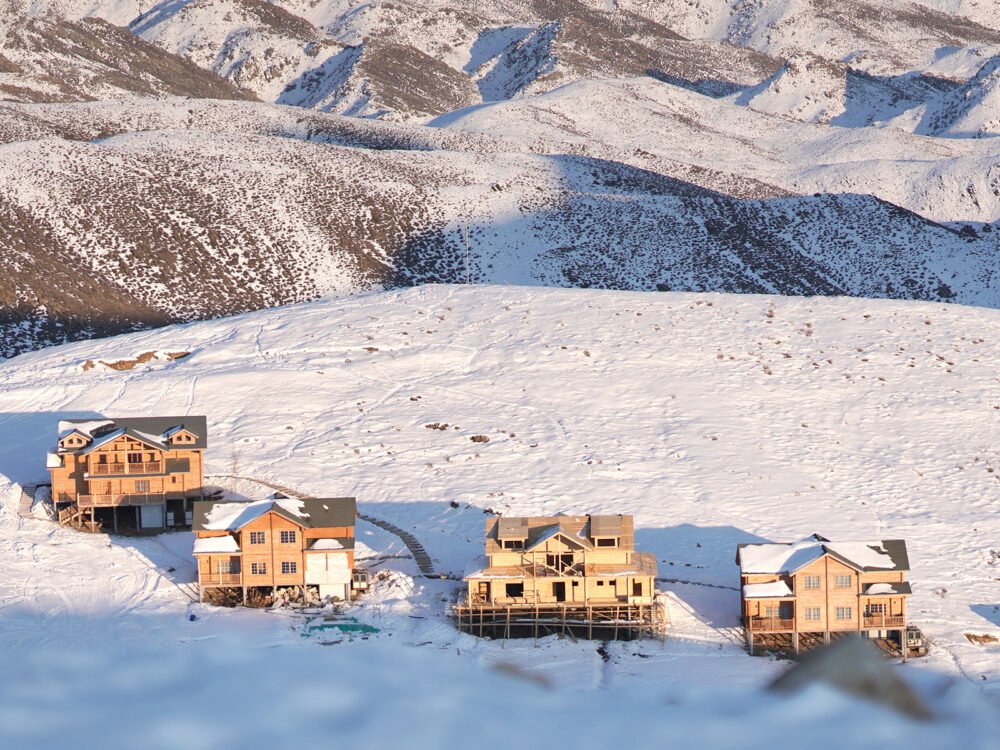 Mountain Cabins in Snow