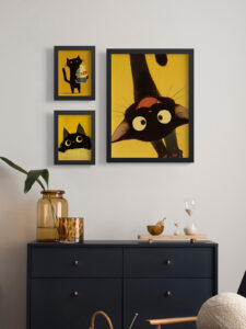 Jumping Black Cat