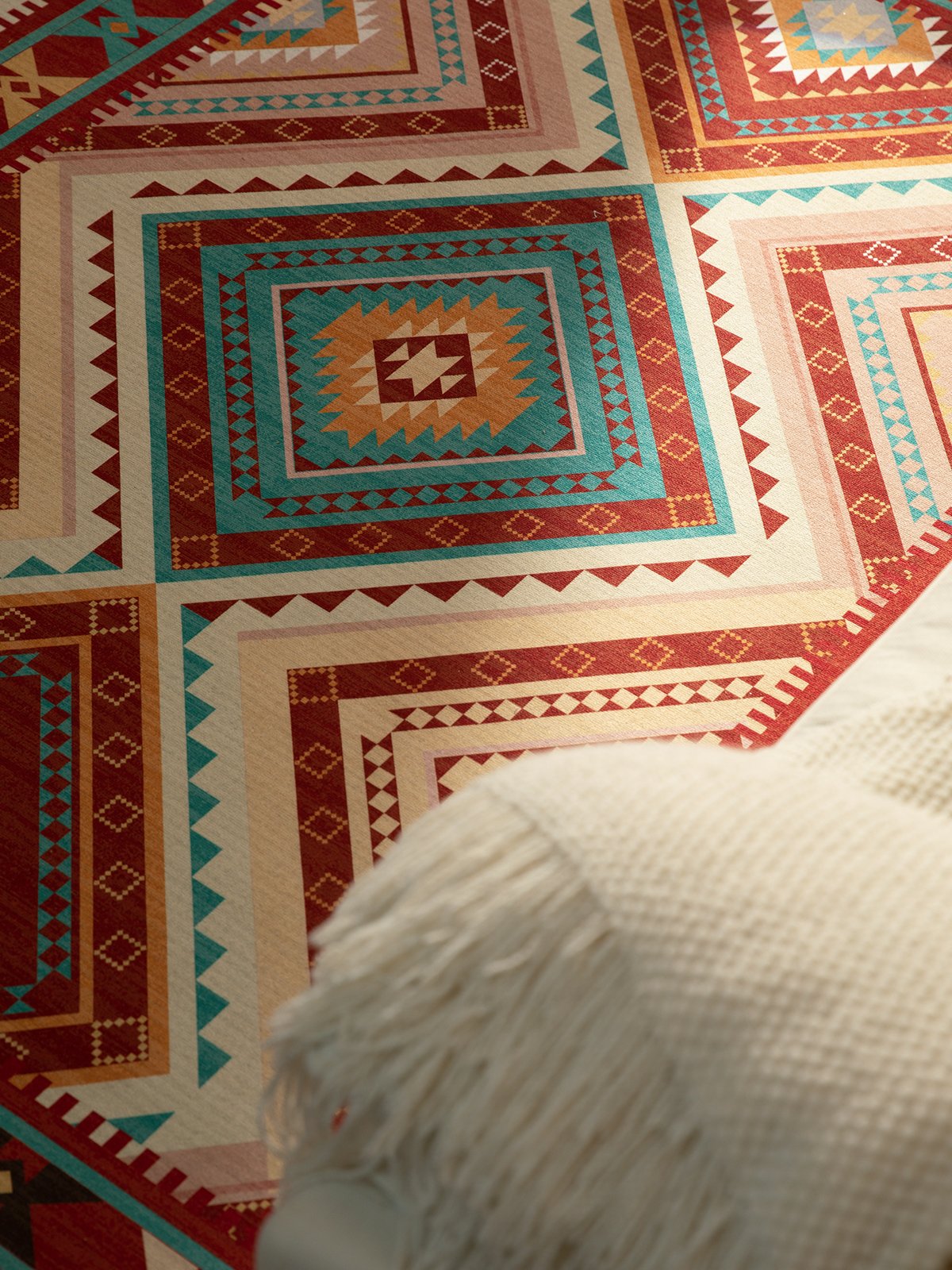 Sunset Tribe Multicolour Boho Area Rug – Living Room Carpet Malta (140×200 cm) - Image 2