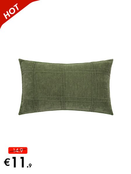 Moss Green Plaid Throw Pillow Covers