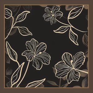 Floral Whispers at Night - 50cm×50cm