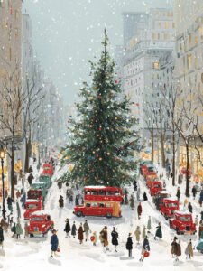 Christmas Melody on the Street  Style B - 13cm×18cm