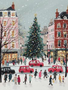 Christmas Melody on the Street  Style C - 13cm×18cm