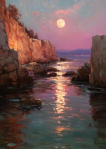 Moonlit Shores A - 13cm×18cm