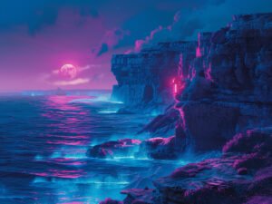 Neon Cliffs Style B - 13cm×18cm