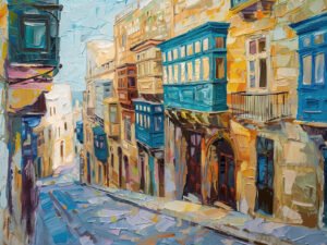 Golden Streets Leading to the Sea Style A - 13cm×18cm