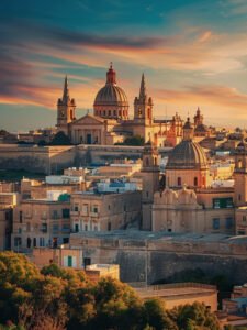 Valletta at Dusk - 13cm×18cm