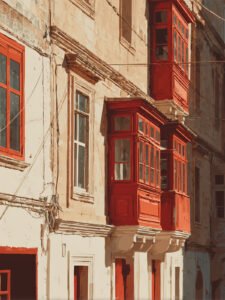 Time Beneath the Red Windows - 13cm×18cm