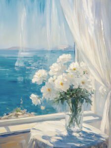 Azure Moments by the Window - 13cm×18cm