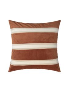 Amber Orange Striped Colorblock Throw Pillow Covers