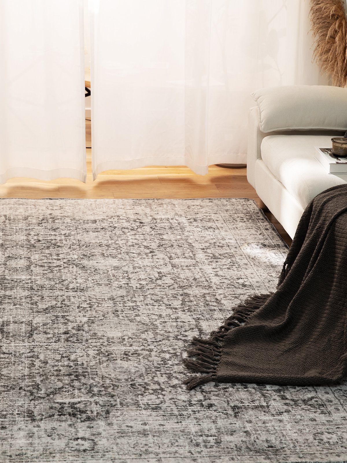 Dusk Echo Grey Vintage Area Rug – Fitted Floor Carpet Malta (160×230 cm)