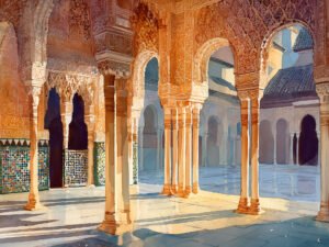 Arcade of the Setting Glow - 13cm×18cm